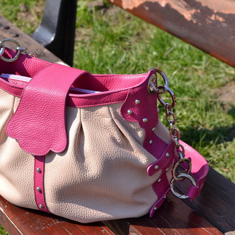 poseta piele roz