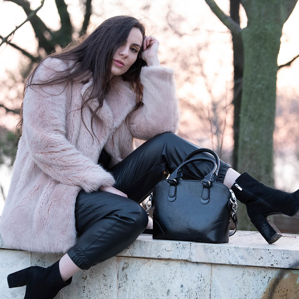 geanta piele neagra