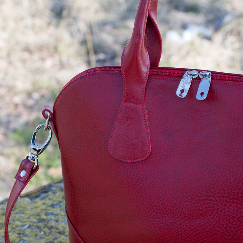 poseta piele rosie