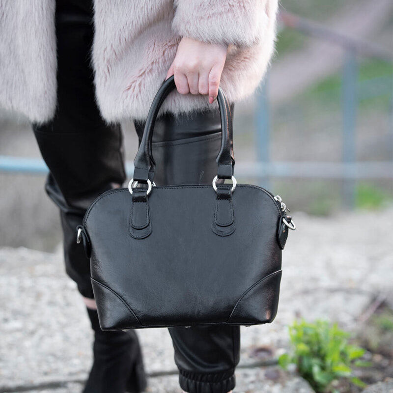 geanta piele neagra