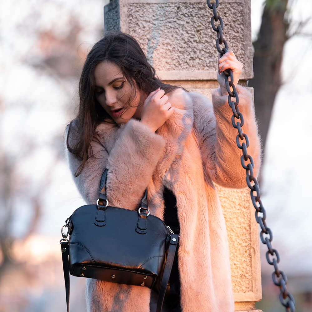 geanta piele neagra