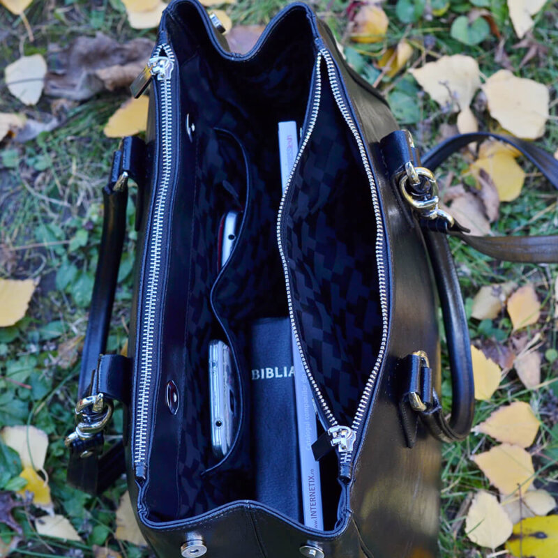 geanta piele neagra