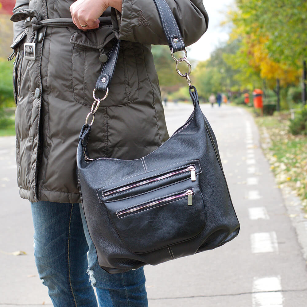 poseta piele neagra