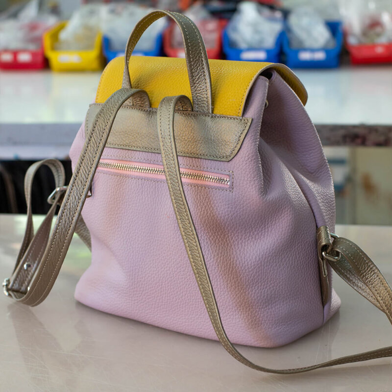 Rucsac piele galben lavandă Corny
